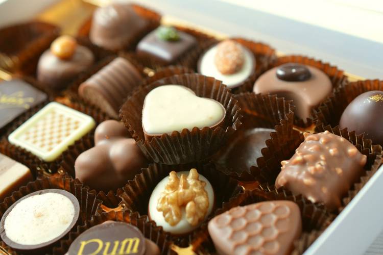 A box of assorted chocolates in a box A box of assorted chocolates in a box