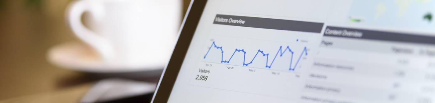 a chart of website analytics on a tablet