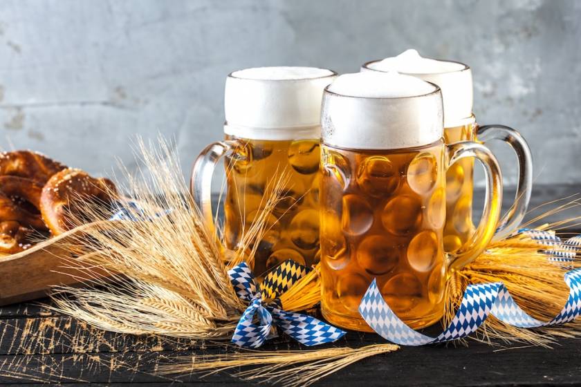 beer glass on bar
